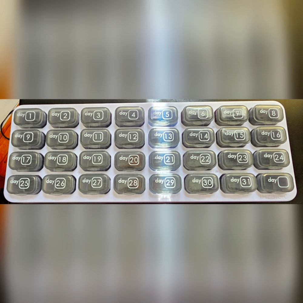Amazon Black and White Monthly Pill Organizer